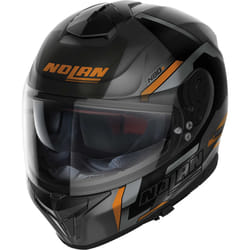 Nolan N80-8 Wanted N-Com Casque, noir-gris-orange, taille S pour Hommes
