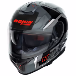Nolan N80-8 Wanted N-Com Casque, noir-gris-rouge, taille XL pour Hommes
