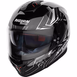 Nolan N80-8 Turbolence N-Com Casque, noir-gris-argent, taille L pour Hommes