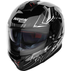 Nolan N80-8 Turbolence N-Com Casque, noir-gris-argent, taille L pour Hommes