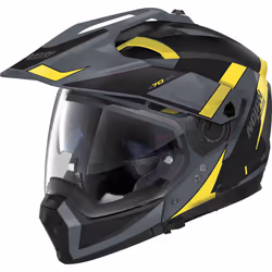 Nolan N70-2 X 06 Skyfall N-Com Casque, noir-gris-jaune, taille XS pour Hommes