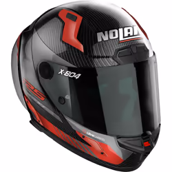 Nolan X-804 RS Ultra Carbon Hot Lap Casque, noir-gris-rouge, taille 2XS pour Hommes