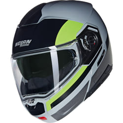 Nolan N90-3 06 Roboto N-Com Casque, noir-gris-vert, taille M pour Hommes