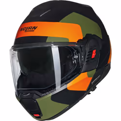 Nolan N120-1 Omocromo N-Com Casque, noir-vert-orange, taille M pour Hommes
