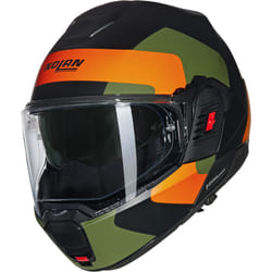 Nolan N120-1 Omocromo N-Com Casque, noir-vert-orange, taille XL pour Hommes
