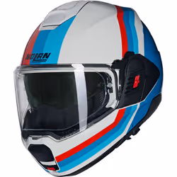 Nolan N120-1 Lineo N-Com Casque, blanc-rouge-bleu, taille 2XL pour Hommes