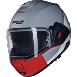Nolan N120-1 Grafo N-Com Casque, gris-blanc-rouge, taille XS pour Hommes