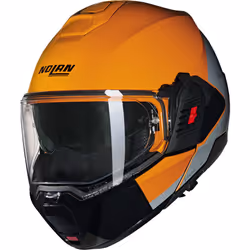 Nolan N120-1 Grafo N-Com Casque, noir-gris-orange, taille S pour Hommes