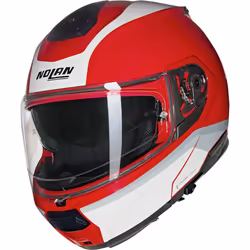 Nolan N100-6 Incognito N-Com Casque, blanc-rouge-argent, taille M pour Hommes