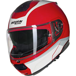 Nolan N100-6 Incognito N-Com Casque, blanc-rouge-argent, taille XL pour Hommes