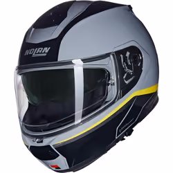 Nolan N100-6 Incognito N-Com Casque, noir-gris-jaune, taille M pour Hommes