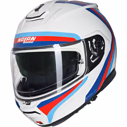 Nolan N100-6 Assoluto N-Com Casque, blanc-rouge-bleu, taille XL pour Hommes
