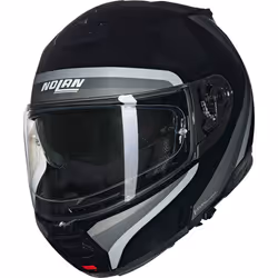 Nolan N100-6 Assoluto N-Com Casque, noir-blanc-argent, taille XL pour Hommes