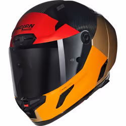 Nolan X-804 RS Ultra Carbon Blocco Casque, rouge-orange-beige, taille M pour Hommes