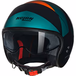 Nolan N21 06 Tangente Casque jet, noir-vert-orange, taille S pour Hommes