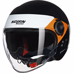 Nolan N21 Visor 06 Onirico Casque jet, noir-blanc-orange, taille M pour Hommes