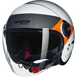 Nolan N21 Visor 06 Onirico Casque jet, noir-blanc-orange, taille XS pour Hommes