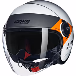Nolan N21 Visor 06 Onirico Casque jet, noir-blanc-orange, taille XS pour Hommes
