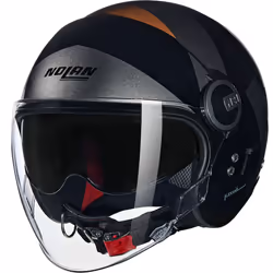 Nolan N21 Visor 06 Tangente Casque jet, noir-gris-brun, taille XL pour Hommes