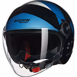 Nolan N21 Visor 06 Tangente Casque jet, noir-bleu-argent, taille L pour Hommes
