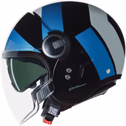 Nolan N21 Visor 06 Tangente Casque jet, noir-bleu-argent, taille S pour Hommes