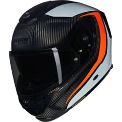 Nolan X-903 Ultra Carbon Intrigo N-Com Casque, noir-gris-orange, taille S pour Hommes