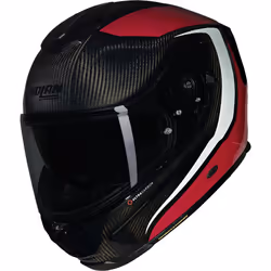 Nolan X-903 Ultra Carbon Intrigo N-Com Casque, noir-blanc-rouge, taille XL pour Hommes