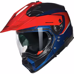 Nolan N70-2X 06 Convinto N-Com Casque de motocross, blanc-rouge-bleu, taille M pour Hommes
