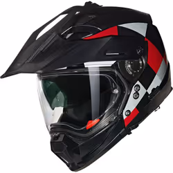 Nolan N70-2X 06 Ruvido N-Com Casque de motocross, noir-gris-rouge, taille M pour Hommes