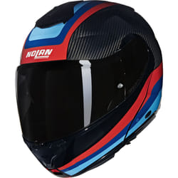 Nolan X-1005 Ultra Carbon Gran Tour N-Com Casque, noir-rouge-bleu, taille M pour Hommes