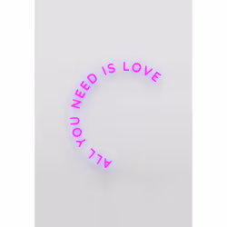 Candyshock "All You Need Is Love" Neon Sign, Figurine lumineuse décorative, Violet, LED, Violet, Secteur, USB, 12 V