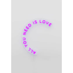 Candyshock "All You Need Is Love" Neon Sign Figurine lumineuse décorative Violet LED
