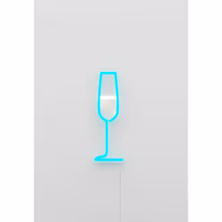 Candyshock "Champagne" Neon Sign, Figurine lumineuse décorative, Bleu, Universel, 5 V, 164 mm, 55 mm