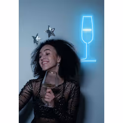 Candyshock "Champagne" Neon Sign Figurine lumineuse décorative Bleu