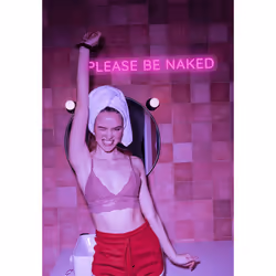 Candyshock "Please Be Naked" Neon Sign Figurine lumineuse décorative Rose LED