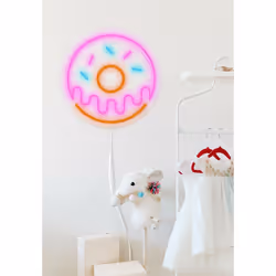 Candyshock "Donut" Neon Sign Figurine lumineuse décorative Rose, Jaune