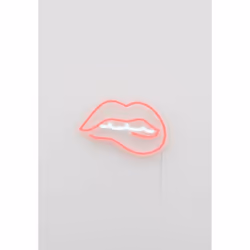 Candyshock "Biting Lips" Neon Sign, Figurine lumineuse décorative, Rouge, Blanc, Universel, USB, 5 V, 192 mm
