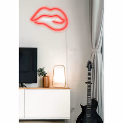 Candyshock "Biting Lips" Neon Sign Figurine lumineuse décorative Rouge, Blanc
