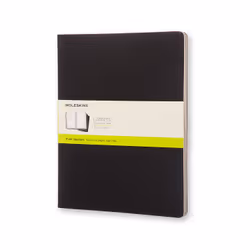 Moleskine Cahier Journal XXL, Monochromatique, Noir, Mat, 70 g/m², Couverture souple, Adulte