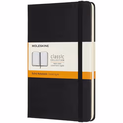 Moleskine Classic, Monochromatique, Noir, 208 feuilles, 70 g/m², Papier ligné, Couverture rigide