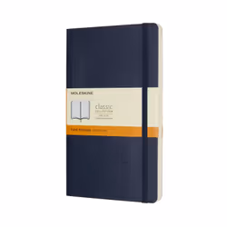 Moleskine Carnet Classic, Monochromatique, Bleu, Mat, 70 g/m², Papier ligné, Couverture souple