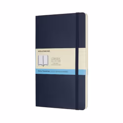 Moleskine Carnet Classic, Monochromatique, Bleu, Mat, 70 g/m², Couverture souple, Adulte