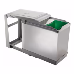 Collecteur 2 seaux (1x16 L et 1x10 L) à extraction frontale. En polypropylène et aluminium ou acier inox. Photo non contractu ...