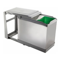 Poubelle coulissante - 27 l - Amortisseur : Sans - Contenance : 26 l - Hauteur : 415 mm - Largeur : 265 mm - Matériau : Acier inox / pp - Nombre de