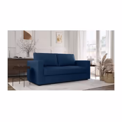 Le canapé 3 places "DELTA" convertible semi-express en tissu Bleu offre style et praticité. Son mécanisme semi-express permet ...