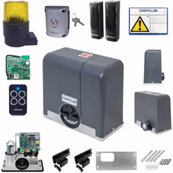 Kit adatto a motorizzare un cancello a 1 anta scorrevole peso MAX 500 kg, completo di accessori. Kit adapté pour motoriser un ...