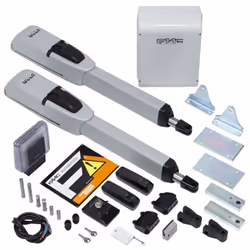 DESCRIPTION GÉNÉRALE Kit d'automatisation pour portails à deux vantaux, modèle MASTER 24V, adapté pour des vantaux jusqu'à 2, ...