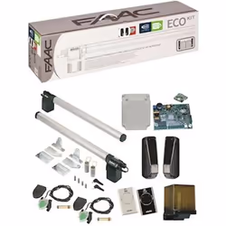 Faac ECO KIT LONG est préconisé pour l’automatisation de vos portails battants à petits piliers de 2.3m par vantail pour usag ...