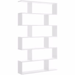 LIBRAIRIE JOLIET - Bibliothèque haute double face, Étagère de séparation avec 5 étagères, Étagère de bureau moderne, cm 80x25 ...