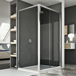Cabine Douche Rectangulaire - Replay - Duo 1 Portillon - Verre 6mm - Aluminium - 80x120 CM
